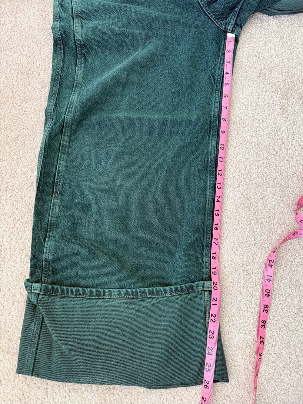 Free People Final Countdown Cuffed Low-Rise Jeans in Luke Green - Picture 8 of 12